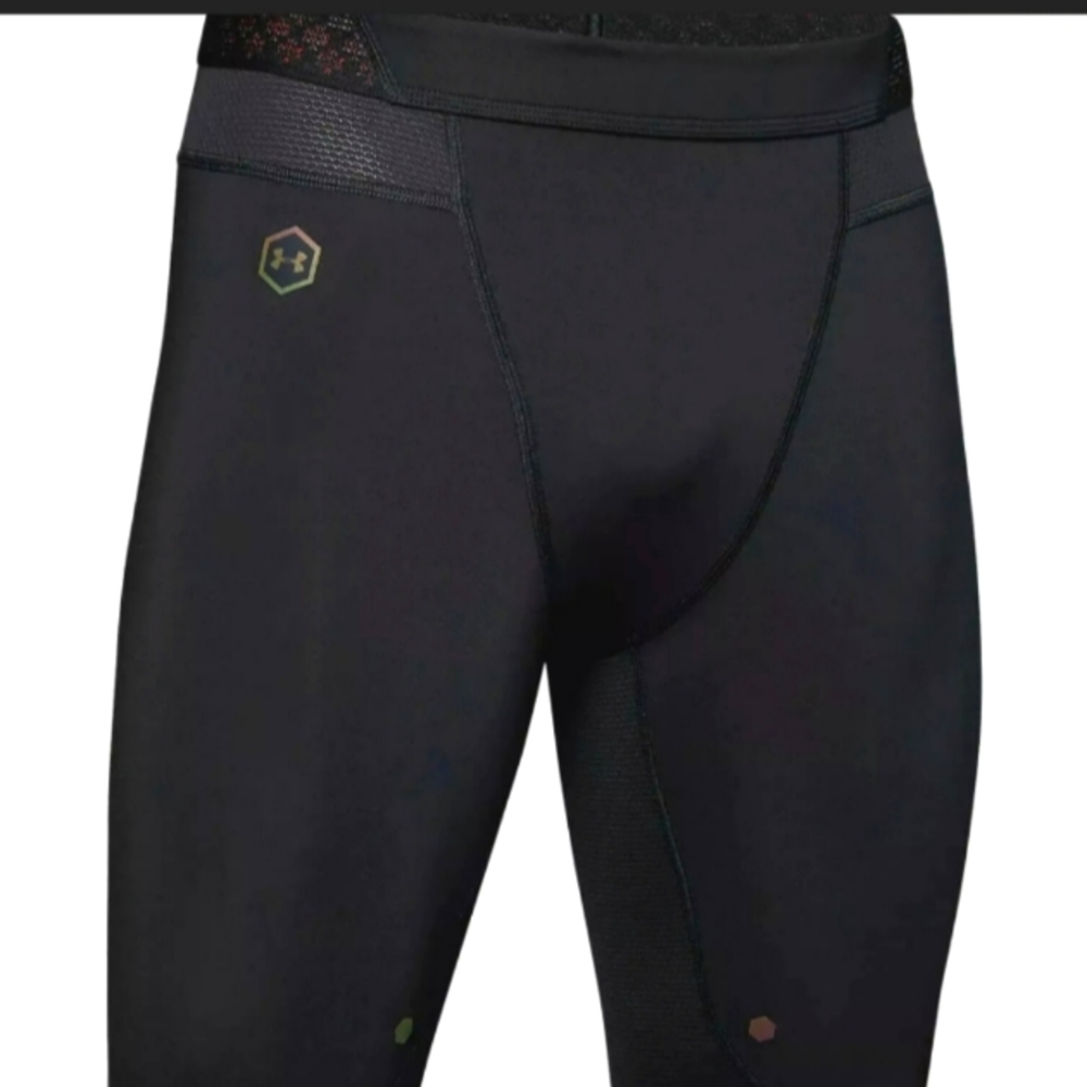 Mens Underarmer Rush compression shorts.